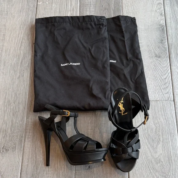 Saint Laurent Black Leather Heels - Picture 2 of 6